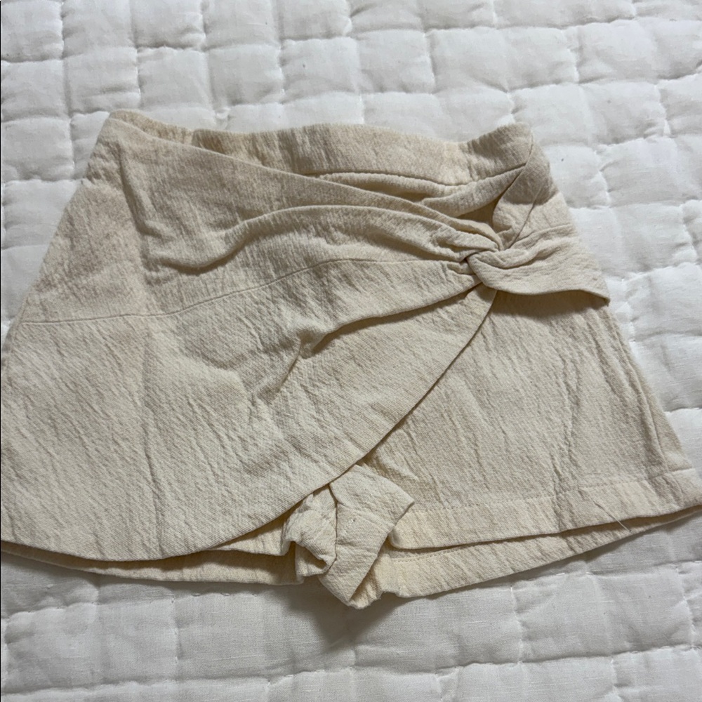 Zara kids Cream Knot Front Skort-Style Shorts